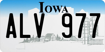 IA license plate ALV977