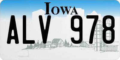 IA license plate ALV978