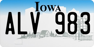 IA license plate ALV983