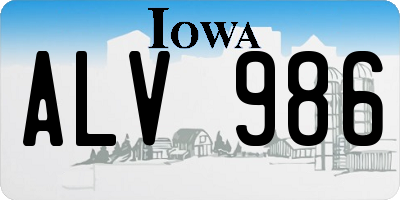 IA license plate ALV986