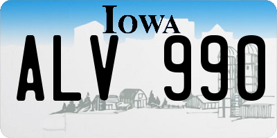 IA license plate ALV990