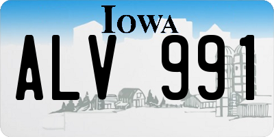 IA license plate ALV991