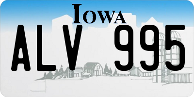 IA license plate ALV995