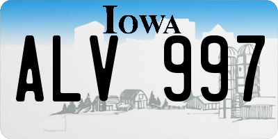 IA license plate ALV997