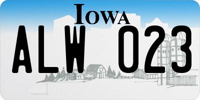 IA license plate ALW023