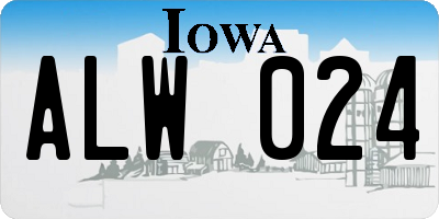 IA license plate ALW024