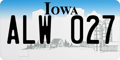 IA license plate ALW027