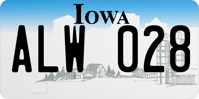 IA license plate ALW028