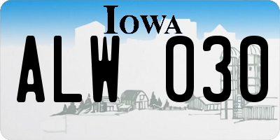 IA license plate ALW030