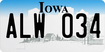 IA license plate ALW034