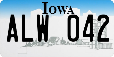 IA license plate ALW042