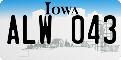 IA license plate ALW043