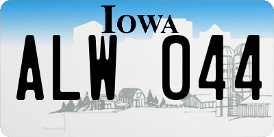 IA license plate ALW044