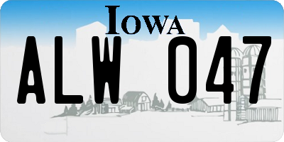 IA license plate ALW047