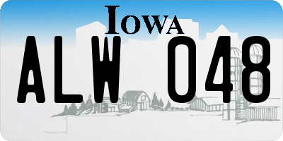 IA license plate ALW048