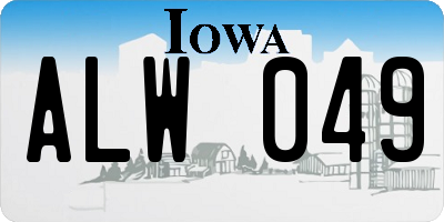 IA license plate ALW049