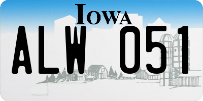 IA license plate ALW051