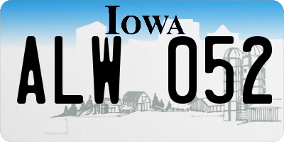 IA license plate ALW052
