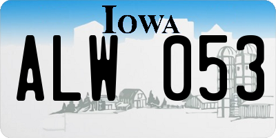 IA license plate ALW053