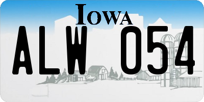 IA license plate ALW054