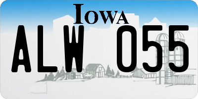 IA license plate ALW055