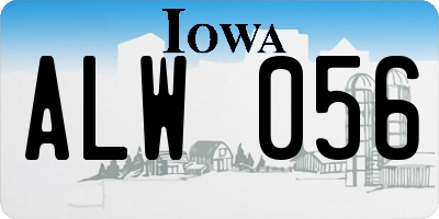 IA license plate ALW056