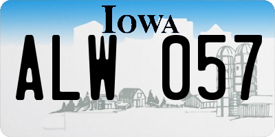 IA license plate ALW057