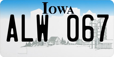IA license plate ALW067