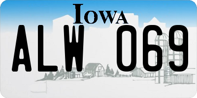 IA license plate ALW069