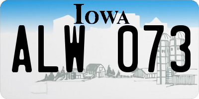 IA license plate ALW073