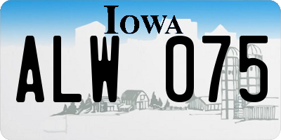 IA license plate ALW075
