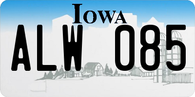 IA license plate ALW085