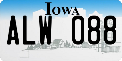IA license plate ALW088