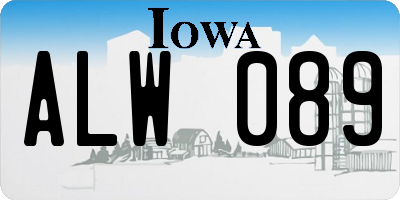 IA license plate ALW089