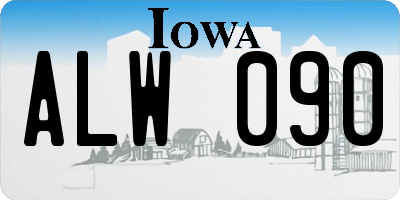 IA license plate ALW090