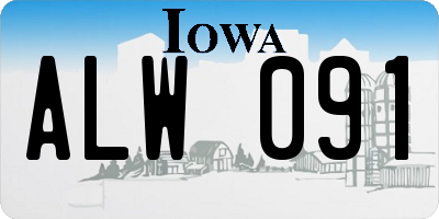 IA license plate ALW091
