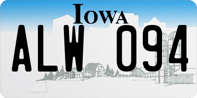 IA license plate ALW094
