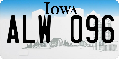 IA license plate ALW096