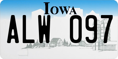 IA license plate ALW097