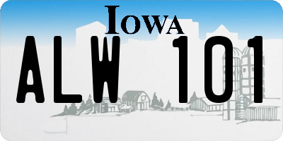 IA license plate ALW101