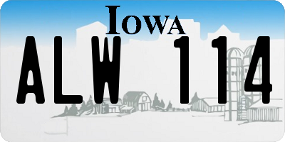 IA license plate ALW114