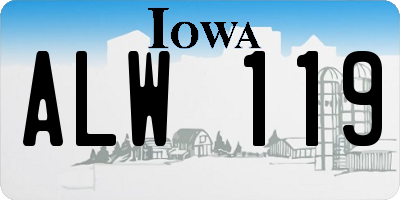 IA license plate ALW119