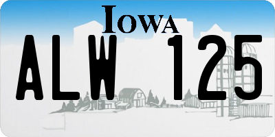 IA license plate ALW125