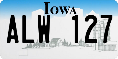 IA license plate ALW127