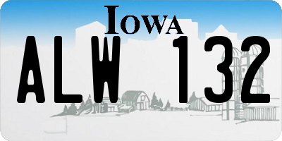 IA license plate ALW132