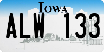 IA license plate ALW133