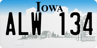 IA license plate ALW134