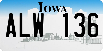 IA license plate ALW136