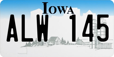 IA license plate ALW145