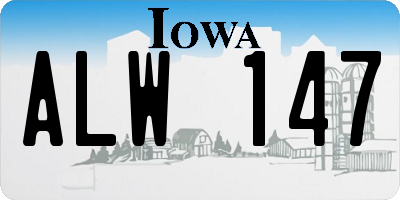 IA license plate ALW147